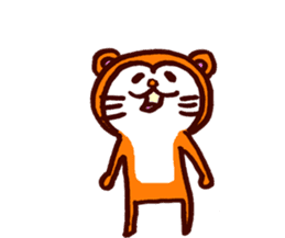 Tanuki-Udon hug and kiss sticker #9594479