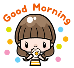 Cute girl with long hair (Chinese) sticker #9596721