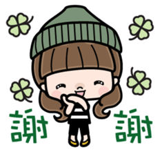 Cute girl with long hair (Chinese) sticker #9596724