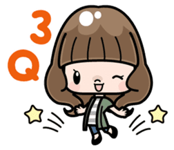 Cute girl with long hair (Chinese) sticker #9596726