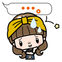 Cute girl with long hair (Chinese) sticker #9596735