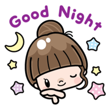 Cute girl with long hair (Chinese) sticker #9596737