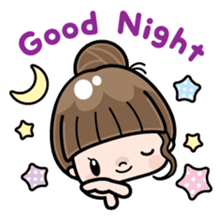 Cute girl with long hair (Chinese) sticker #9596737