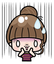 Cute girl with long hair (Chinese) sticker #9596740