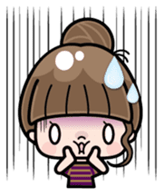 Cute girl with long hair (Chinese) sticker #9596740