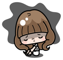 Cute girl with long hair (Chinese) sticker #9596742