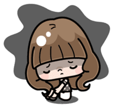 Cute girl with long hair (Chinese) sticker #9596742