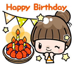 Cute girl with long hair (Chinese) sticker #9596758