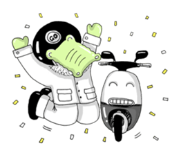 Mr. Croco loves scooter sticker #9598360