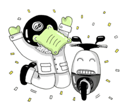 Mr. Croco loves scooter sticker #9598360