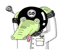 Mr. Croco loves scooter sticker #9598376