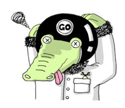 Mr. Croco loves scooter sticker #9598376