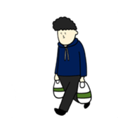 alone boy sticker #9598624