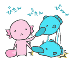 Axolotl and friends Sticker 6 sticker #9601765
