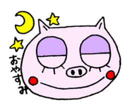 false eyelashes pig sticker #9601964