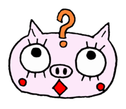 false eyelashes pig sticker #9601970
