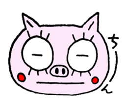 false eyelashes pig sticker #9601976