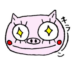 false eyelashes pig sticker #9601977