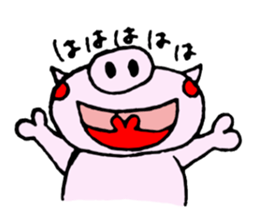 false eyelashes pig sticker #9601986