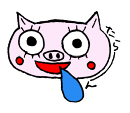 false eyelashes pig sticker #9601995