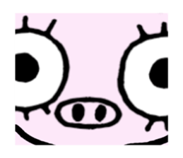 false eyelashes pig sticker #9601999