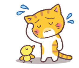 Troubled face cat(English) sticker #9603617