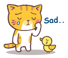 Troubled face cat(English) sticker #9603618