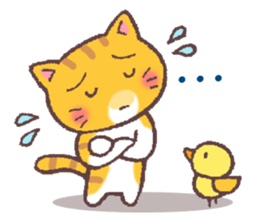 Troubled face cat(English) sticker #9603622