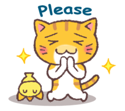 Troubled face cat(English) sticker #9603624