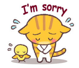 Troubled face cat(English) sticker #9603625