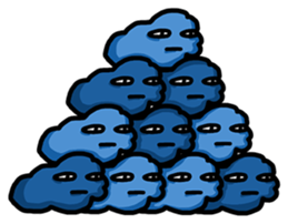 Blue Cloud puff sticker #9609833
