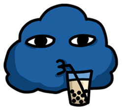 Blue Cloud puff sticker #9609836