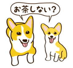 "Mamemochi" of a Pembroke Welsh Corgi sticker #9610056