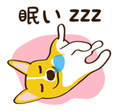 "Mamemochi" of a Pembroke Welsh Corgi sticker #9610065