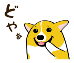 "Mamemochi" of a Pembroke Welsh Corgi sticker #9610074