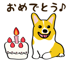 "Mamemochi" of a Pembroke Welsh Corgi sticker #9610076