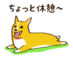 "Mamemochi" of a Pembroke Welsh Corgi sticker #9610077