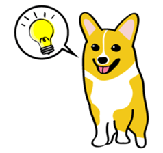 "Mamemochi" of a Pembroke Welsh Corgi sticker #9610079