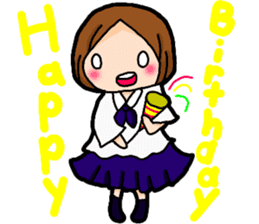 Child Yumi of the student woman sticker #9611568