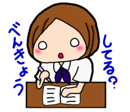 Child Yumi of the student woman sticker #9611585