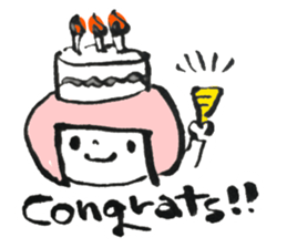 Hi, Colorful hair girl sticker #9611641