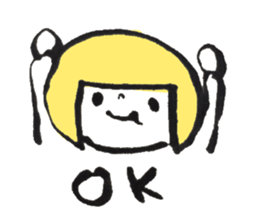 Hi, Colorful hair girl sticker #9611646