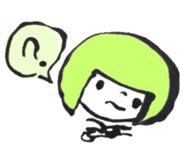 Hi, Colorful hair girl sticker #9611648