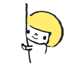 Hi, Colorful hair girl sticker #9611657