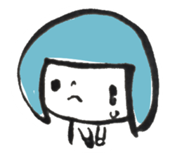 Hi, Colorful hair girl sticker #9611668