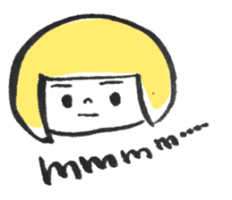 Hi, Colorful hair girl sticker #9611669