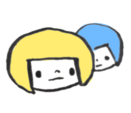 Hi, Colorful hair girl sticker #9611678