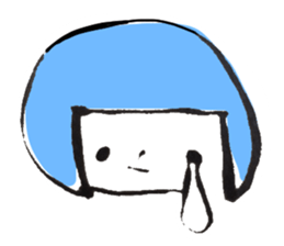 Hi, Colorful hair girl sticker #9611679