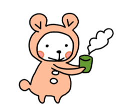 pink costume bear sticker #9611881