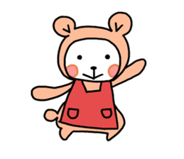 pink costume bear sticker #9611888